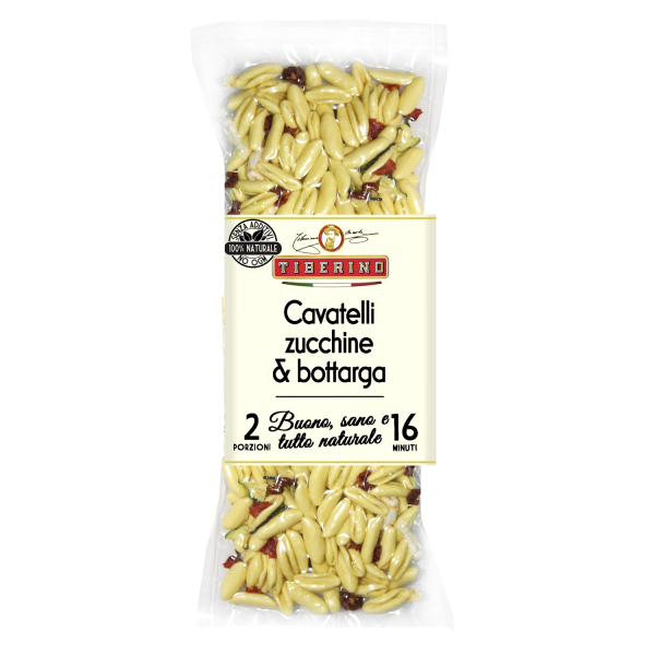 Паста кавателли с кабачками цуккини и боттаргой Италия